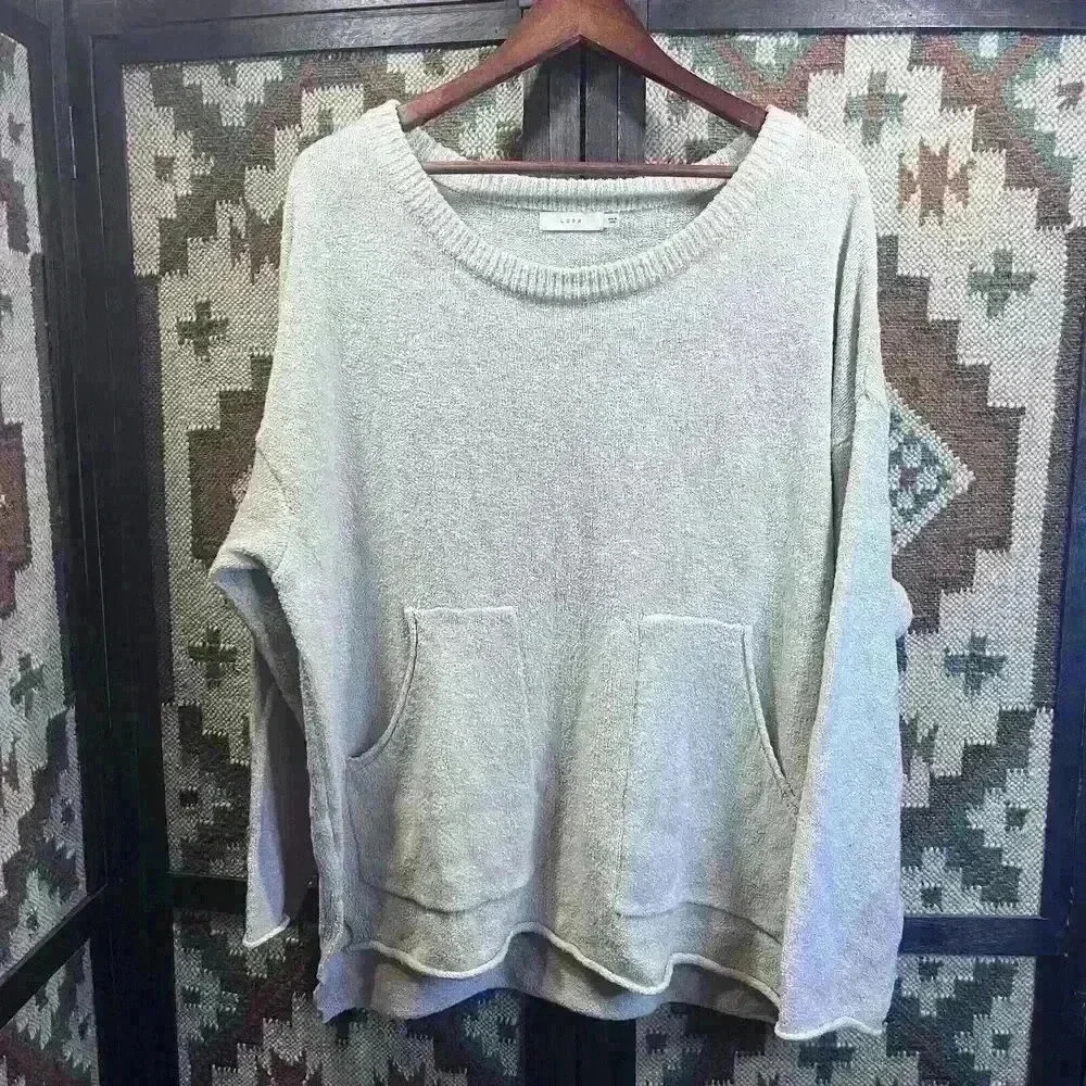 Lush Sweater Tunic Oversized Beige Woman’s Size Large